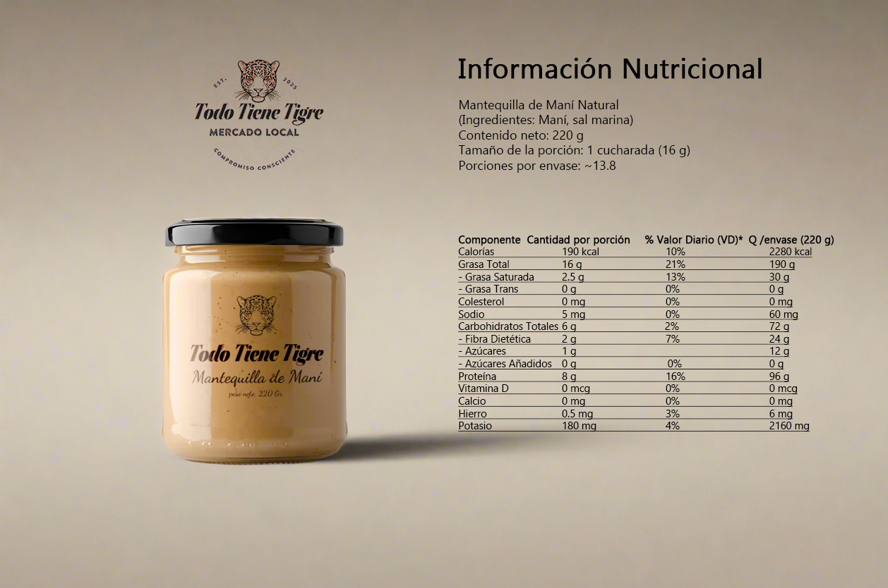 Mantequilla de Maní 220 Gr. / Todo Tiene Tigre